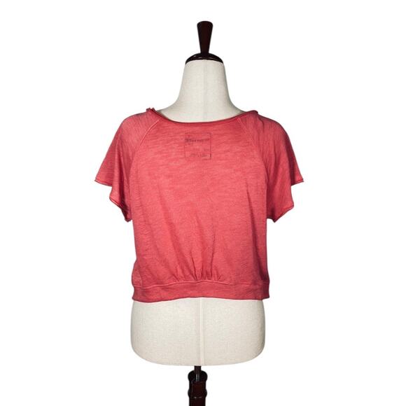 We The Free People Pink Pocket Crop T-Shirt Size: L - Picture 3 of 4